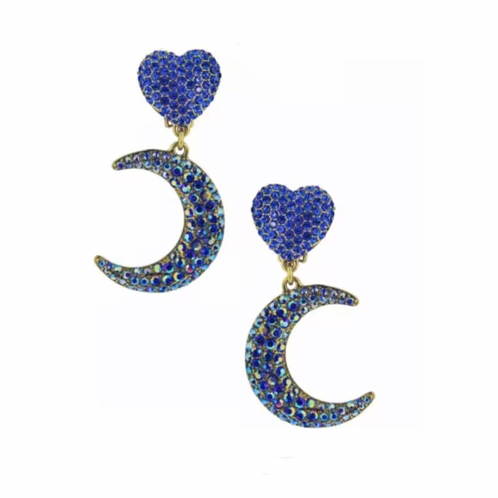 HEIDI  TO THE MOON AND BACK PIERCED EARRINGS